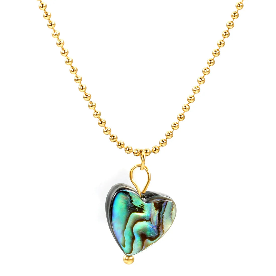 SS Abalone Heart Necklace