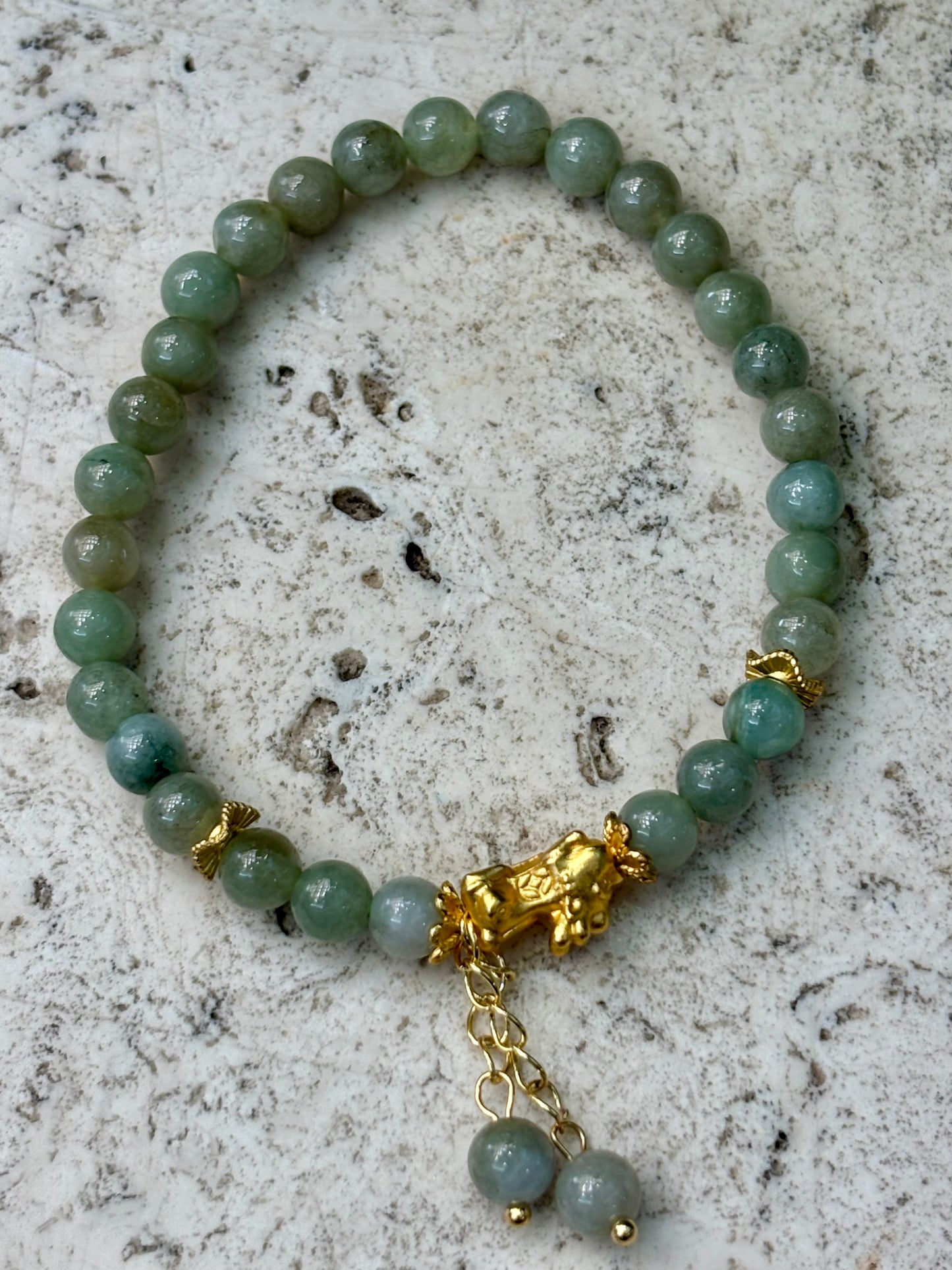 5mm Jadeite with Pixiu Bracelet
