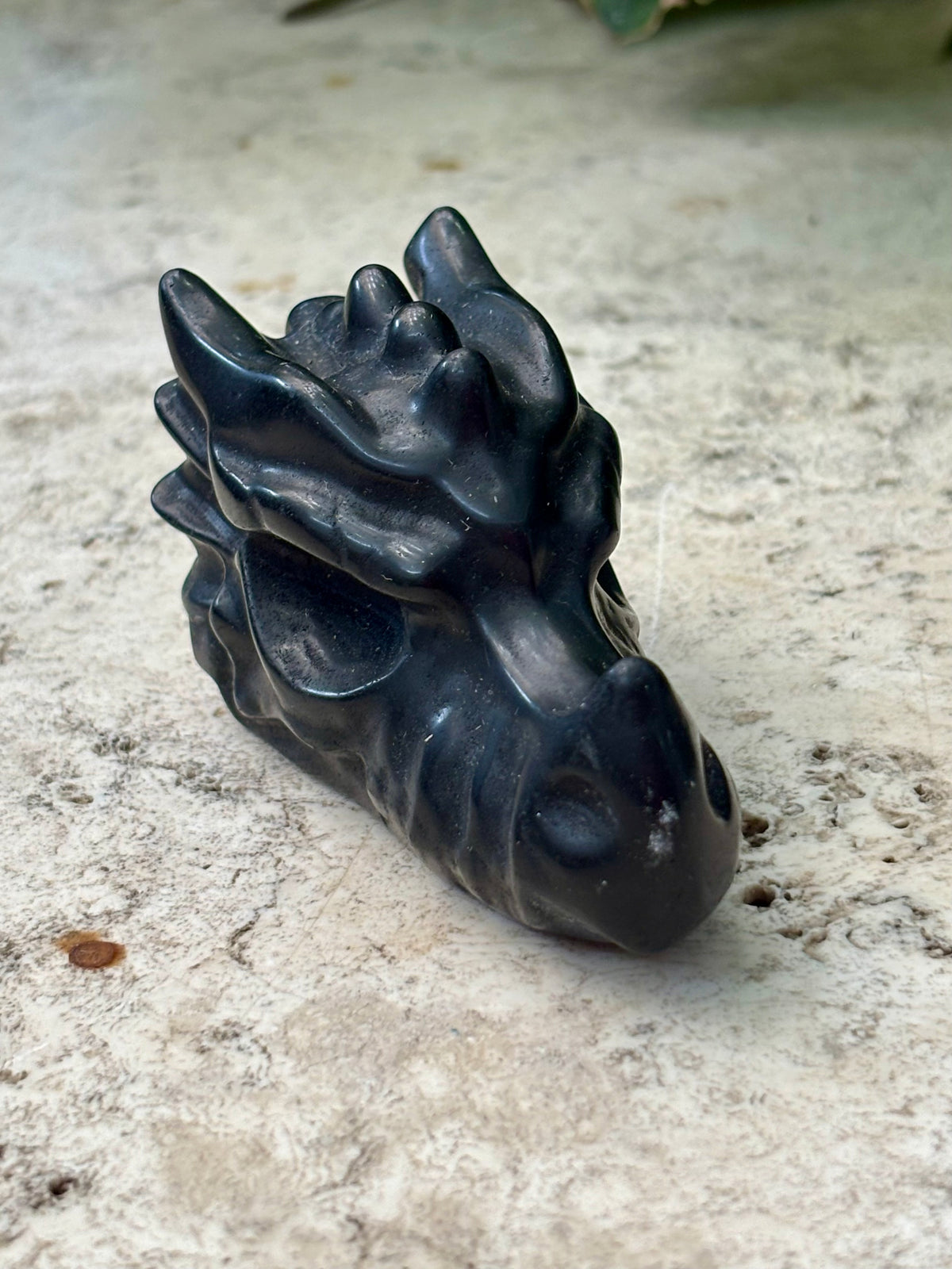 Black Obsidian Dragon Head