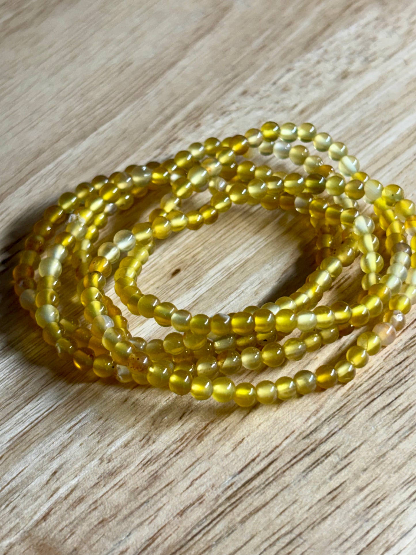 4mm Yellow Agate Bracelet