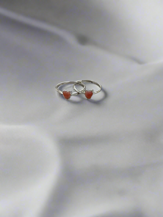 Pink Opal Tiny Heart S925 Ring