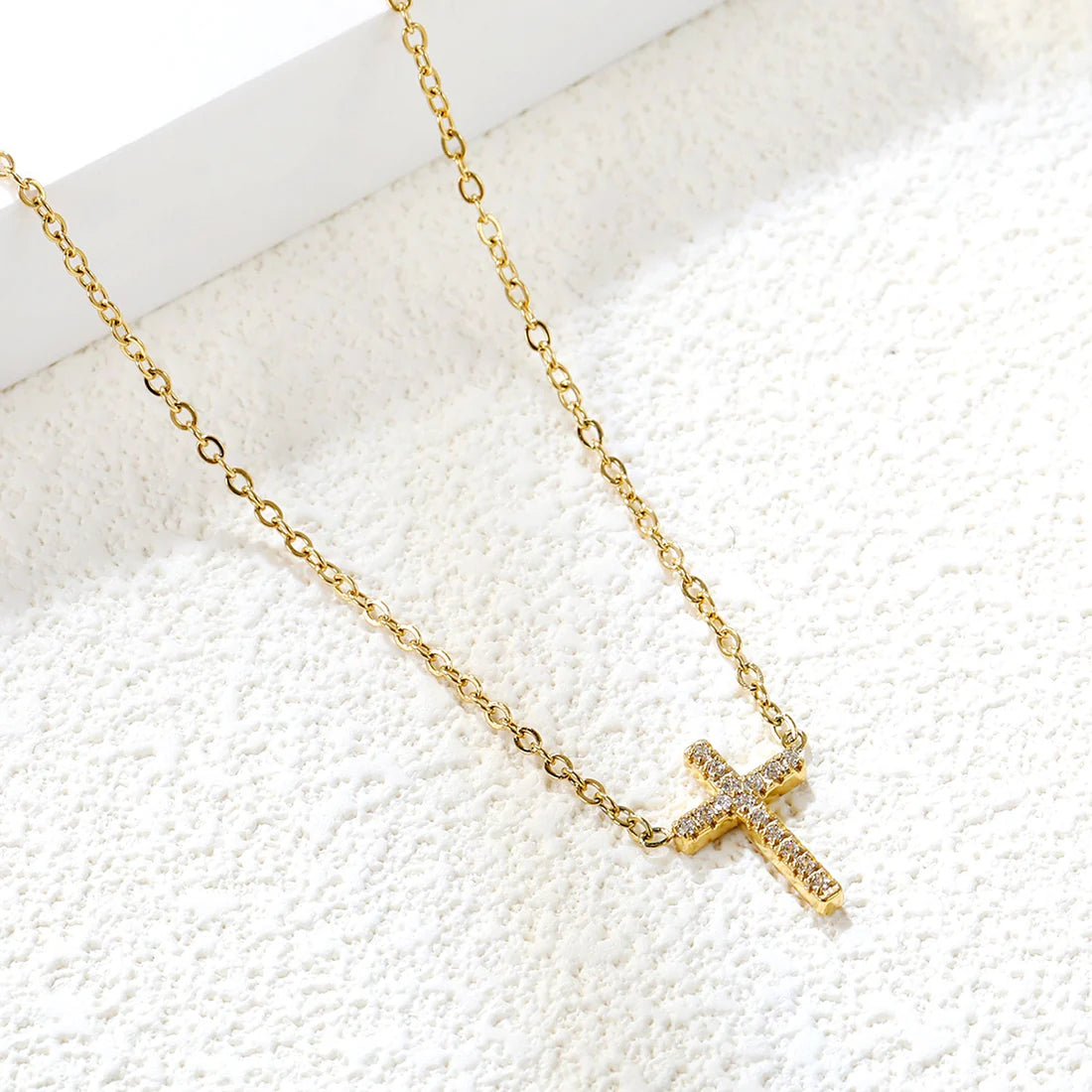 SS CZ Cross Necklace