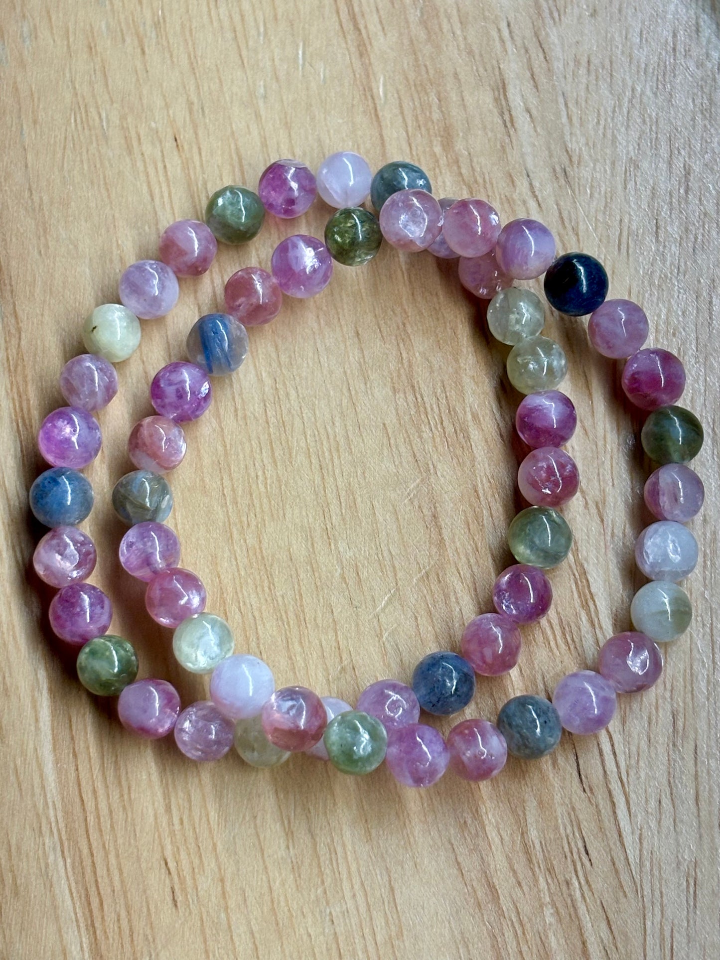 6mm Kyanite, Muscovite & Lepidolite Mica Bracelet