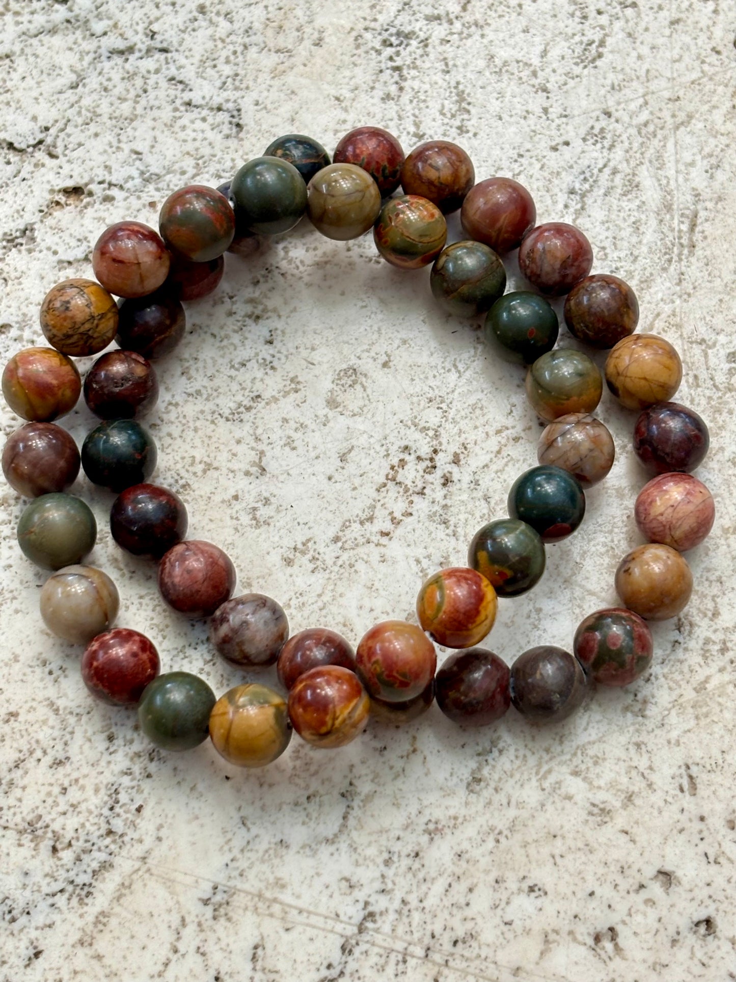 8mm Red Picasso Jasper Bracelet