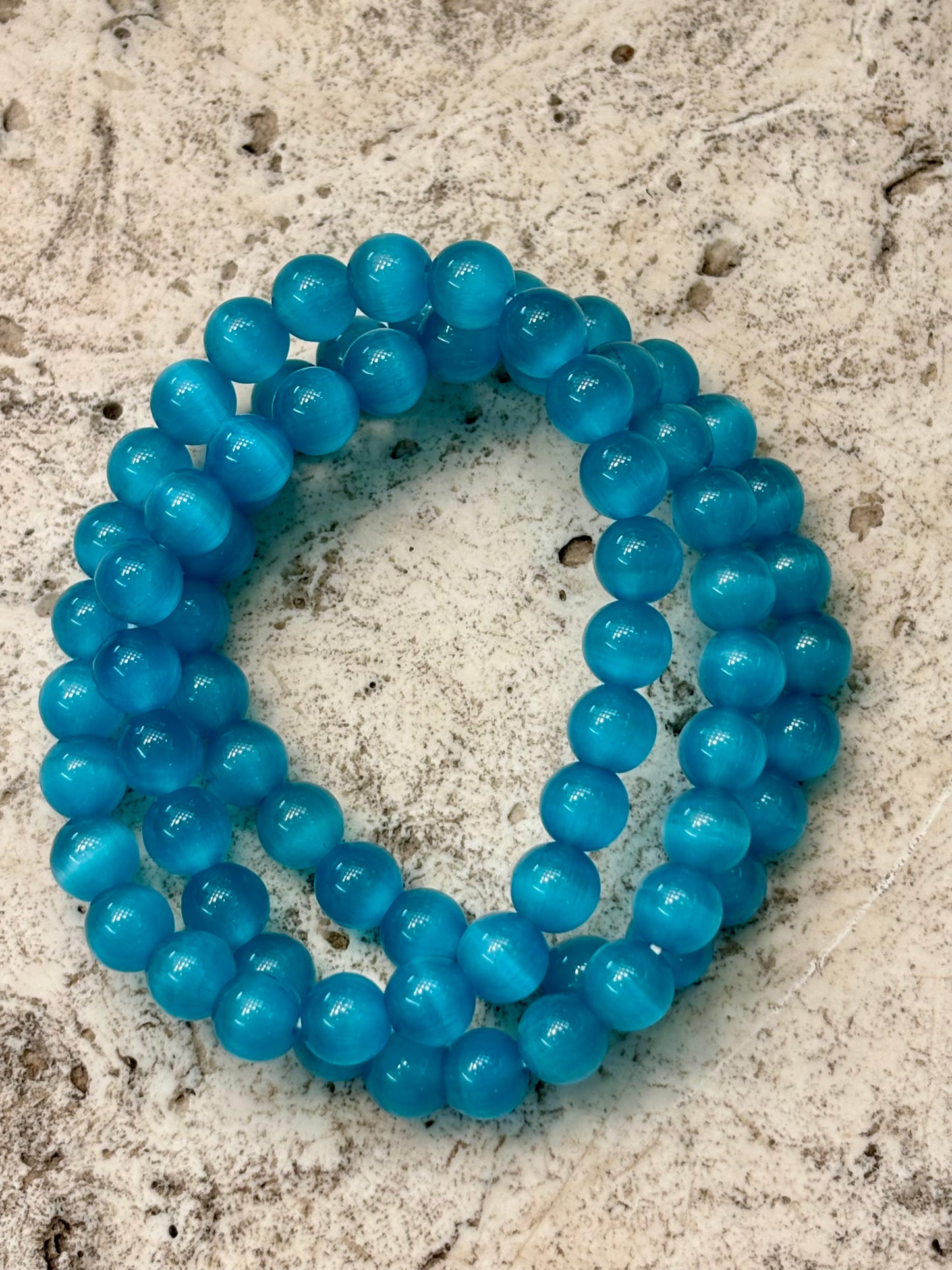 8mm Blue Cat’s Eye Bracelet