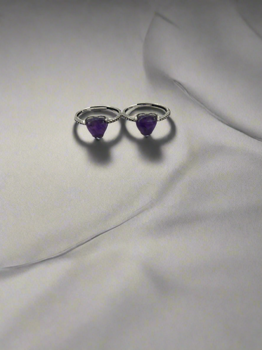 Amethyst Heart S925 Ring
