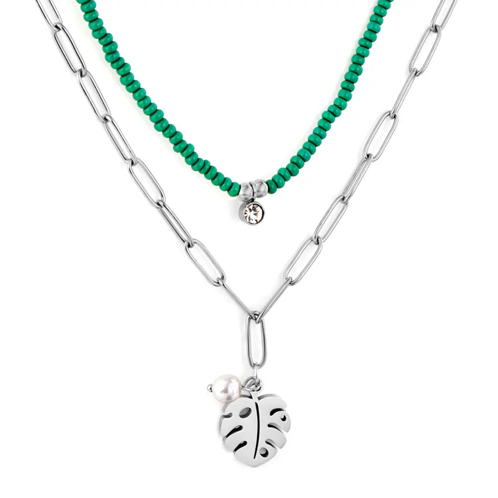 SS Monstera Necklace