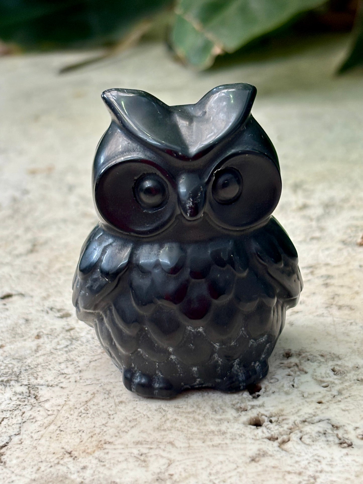 Black Obsidian Owl Carving