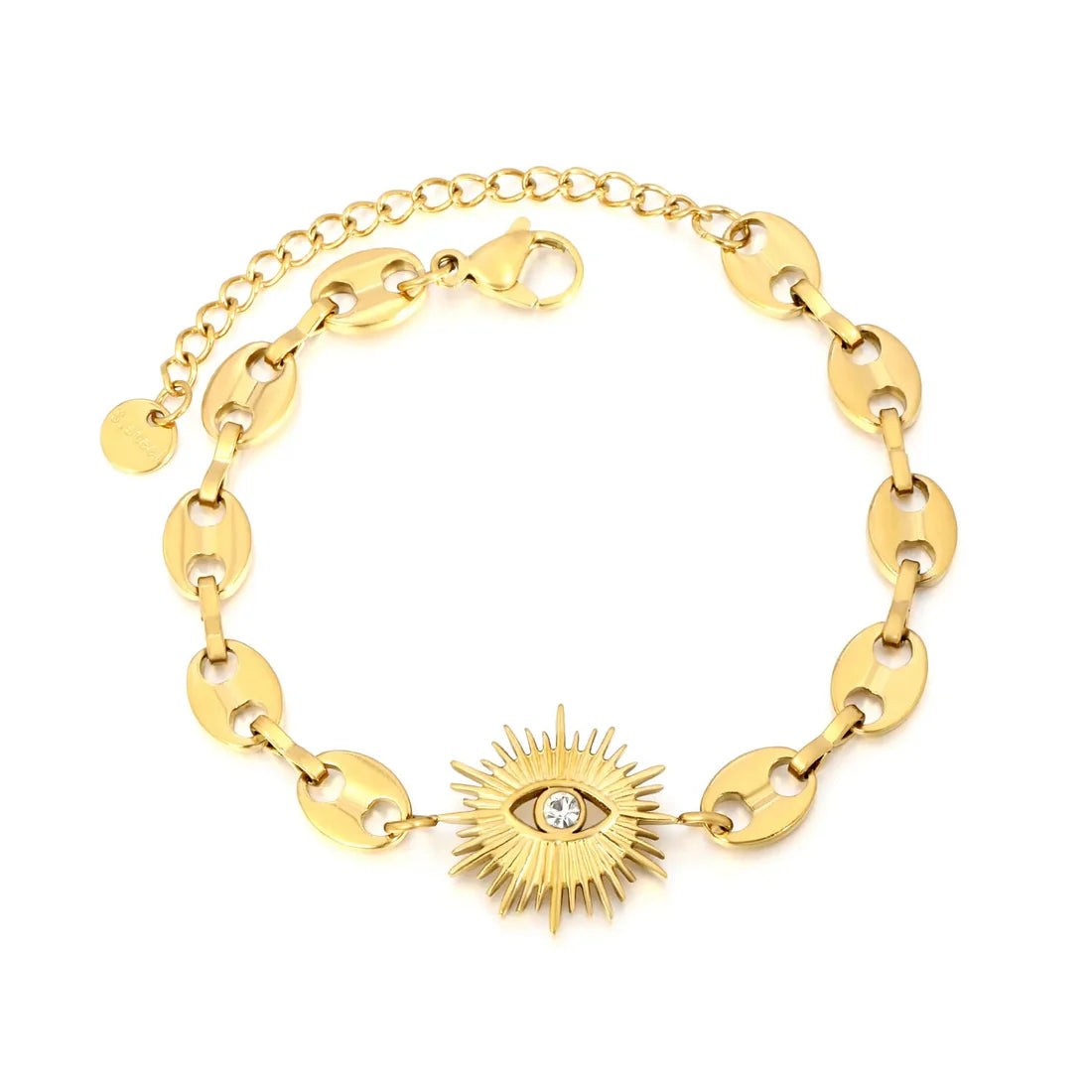 SS Evil Eye Gold Bracelet
