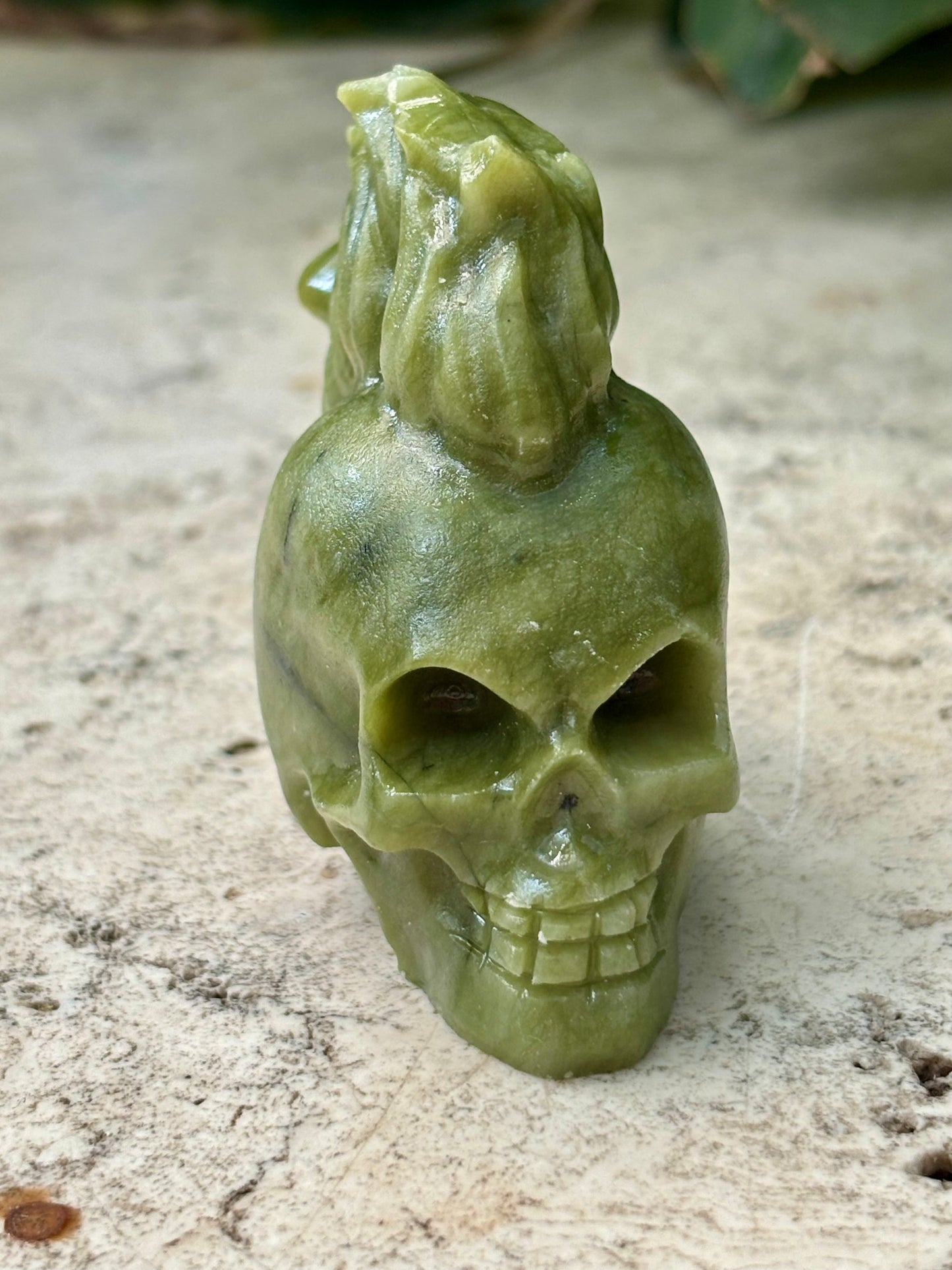 Punk Skull Jade Carving