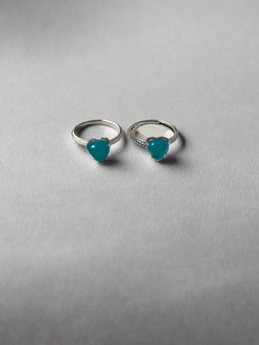 Amazonite Heart S925 Ring