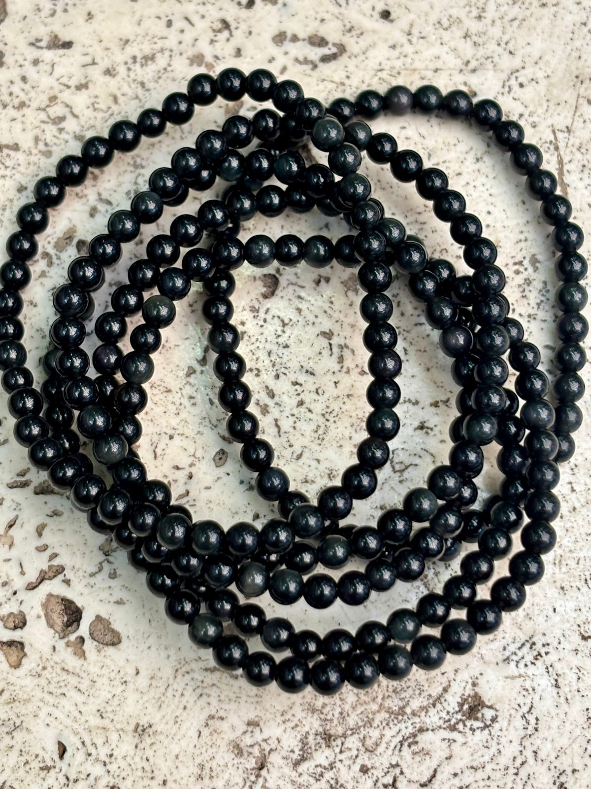 4mm Rainbow Obsidian Bracelet