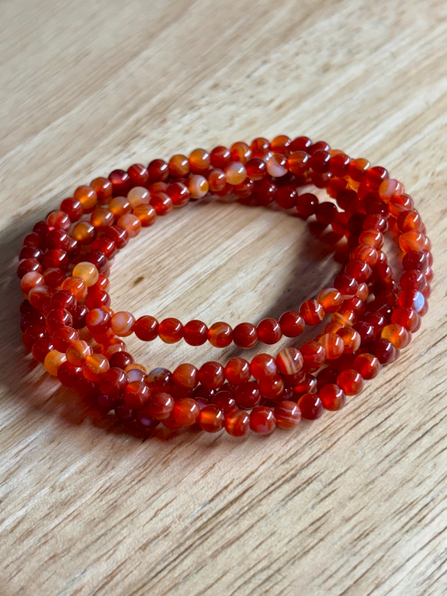 4mm Carnelian Agate Bracelet