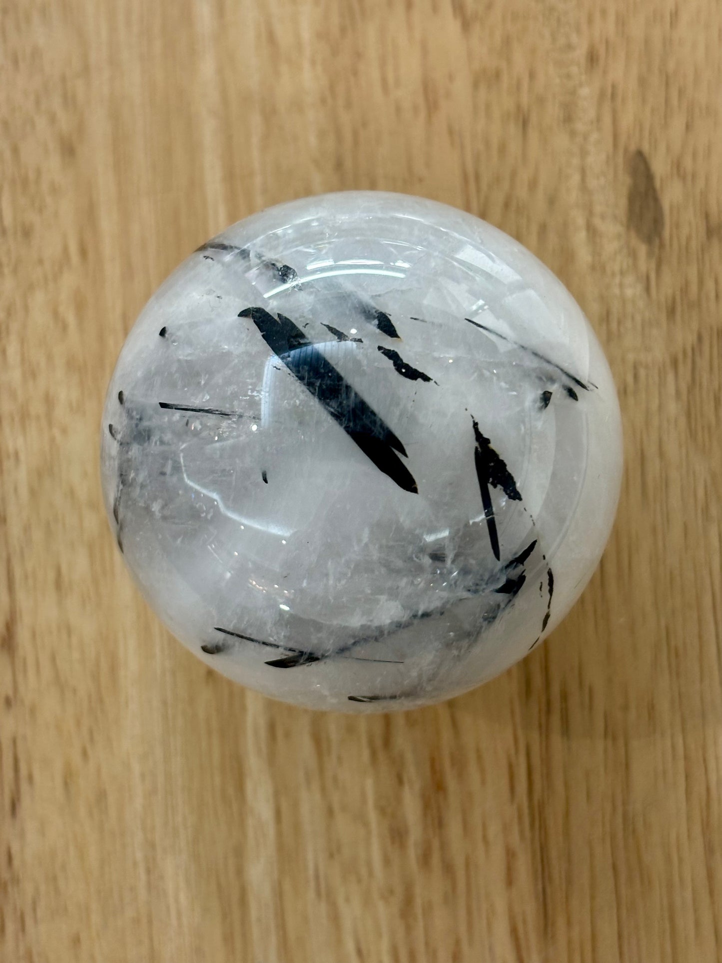 Rutile Black Tourmaline Sphere - Madagascar