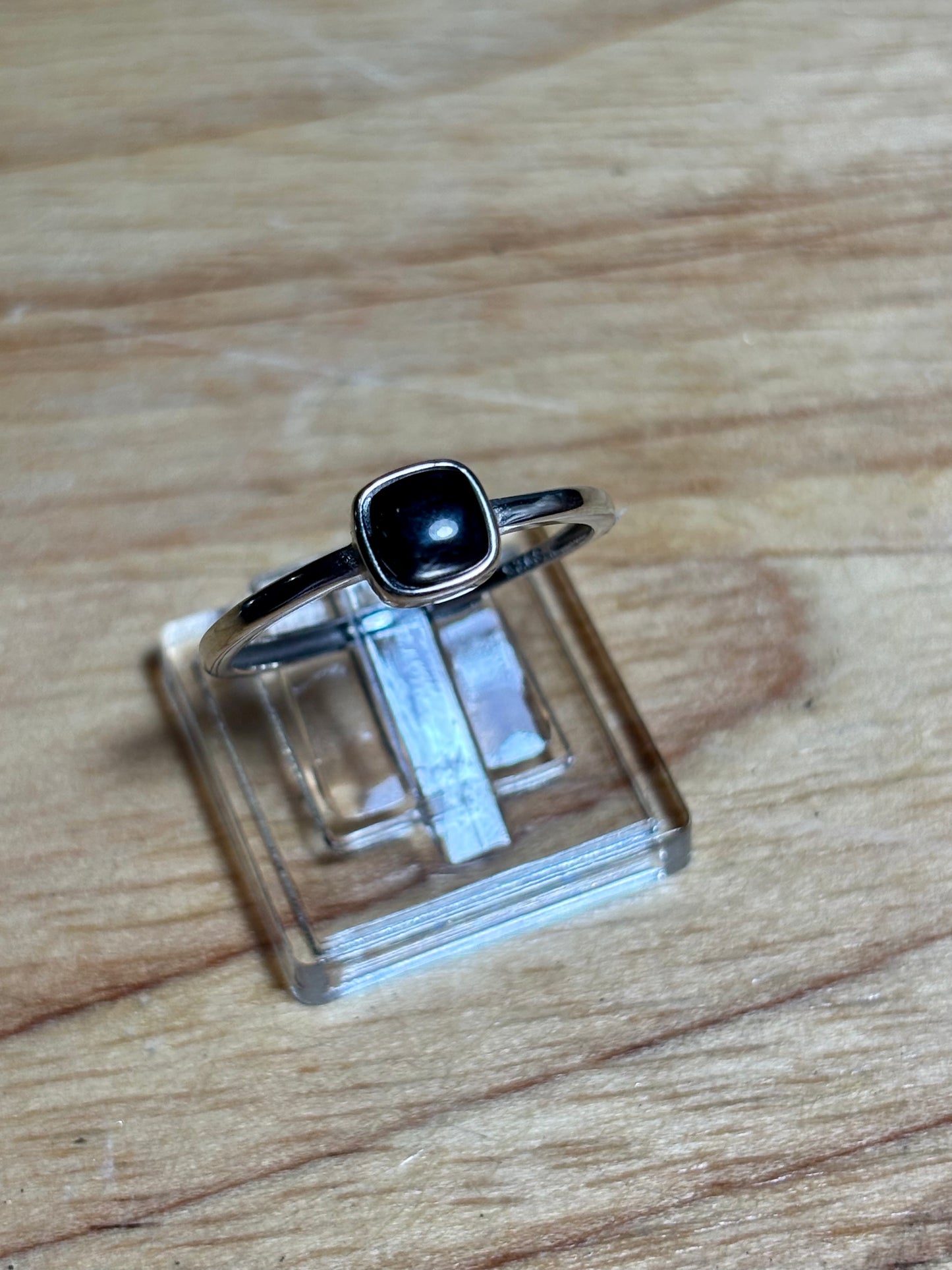 S925 Black Obsidian Ring