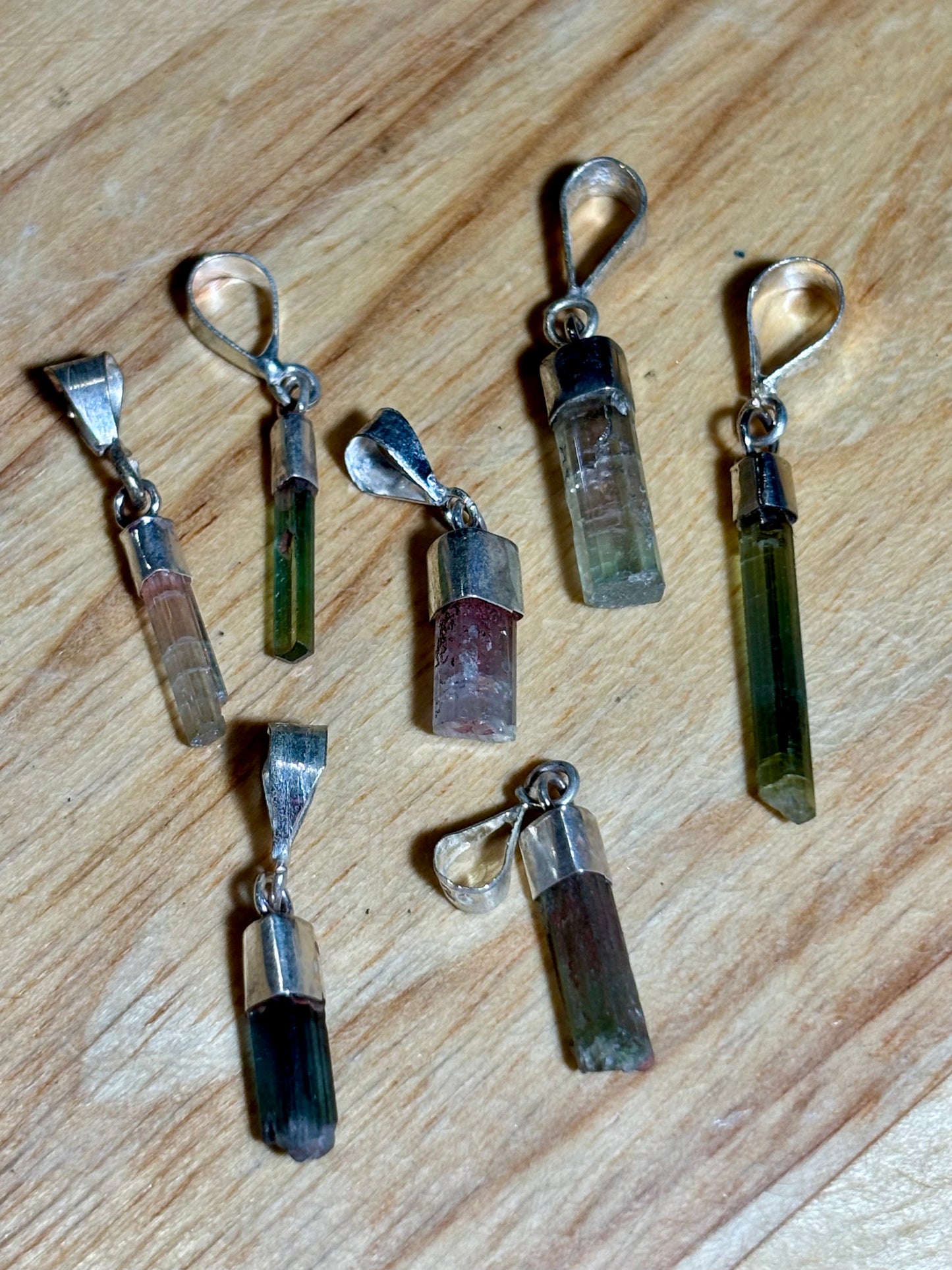 S925 Watermelon Tourmaline Pendant