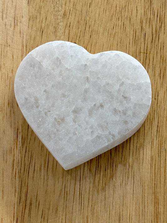 Selenite 6cm Flat Heart