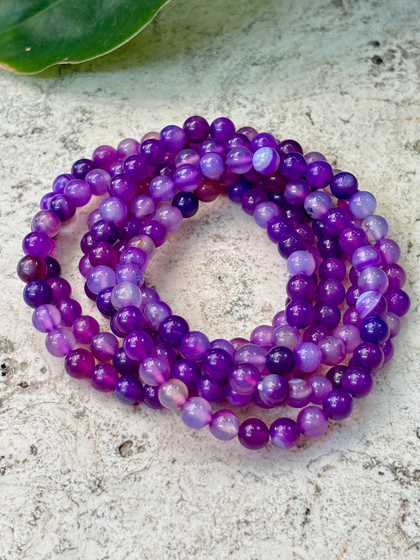 6mm Purple Agate Bracelet