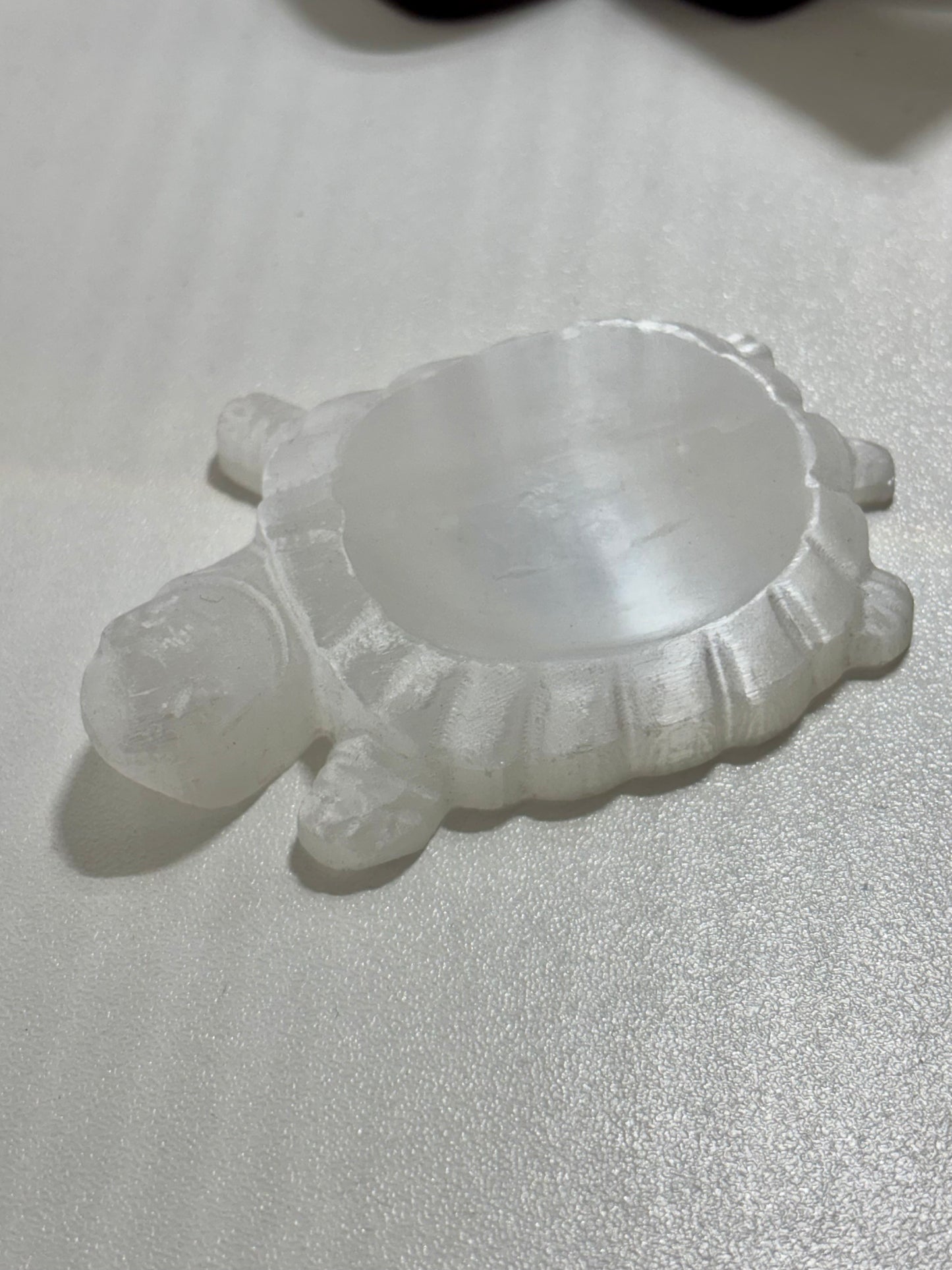 Selenite Turtle Sphere Holder