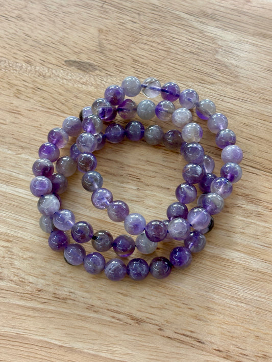 Light Banded Amethyst 8mm Bracelet