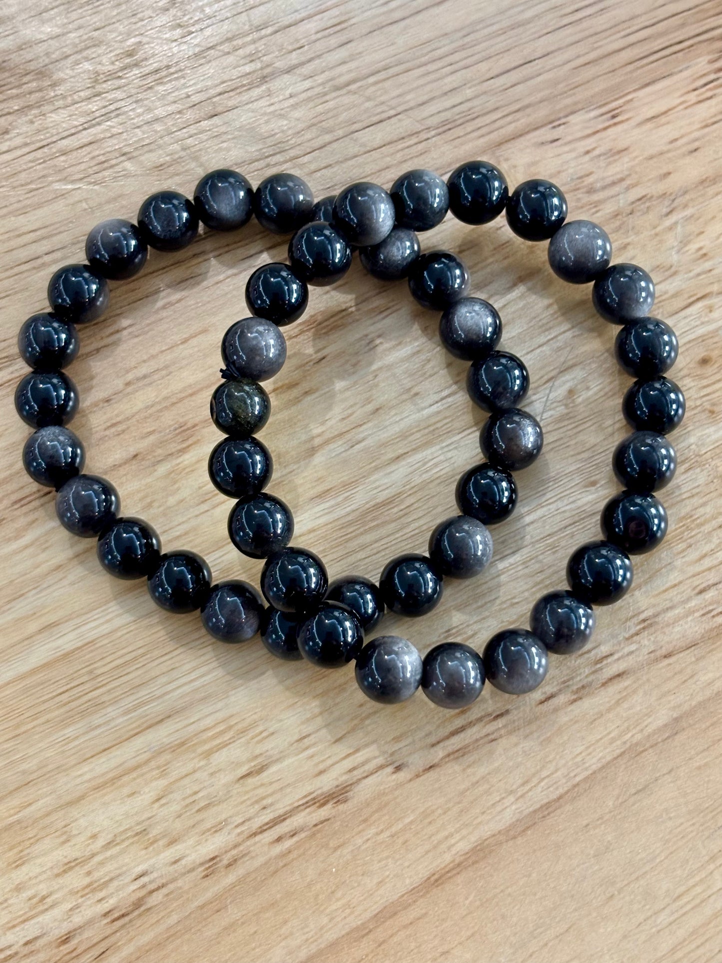 Silver Obsidian 8mm Bracelet