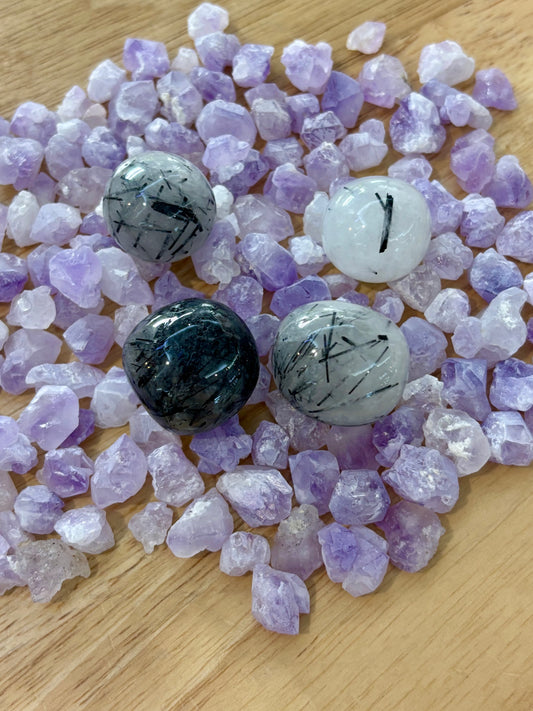 Black Rutiled Quartz Tumble