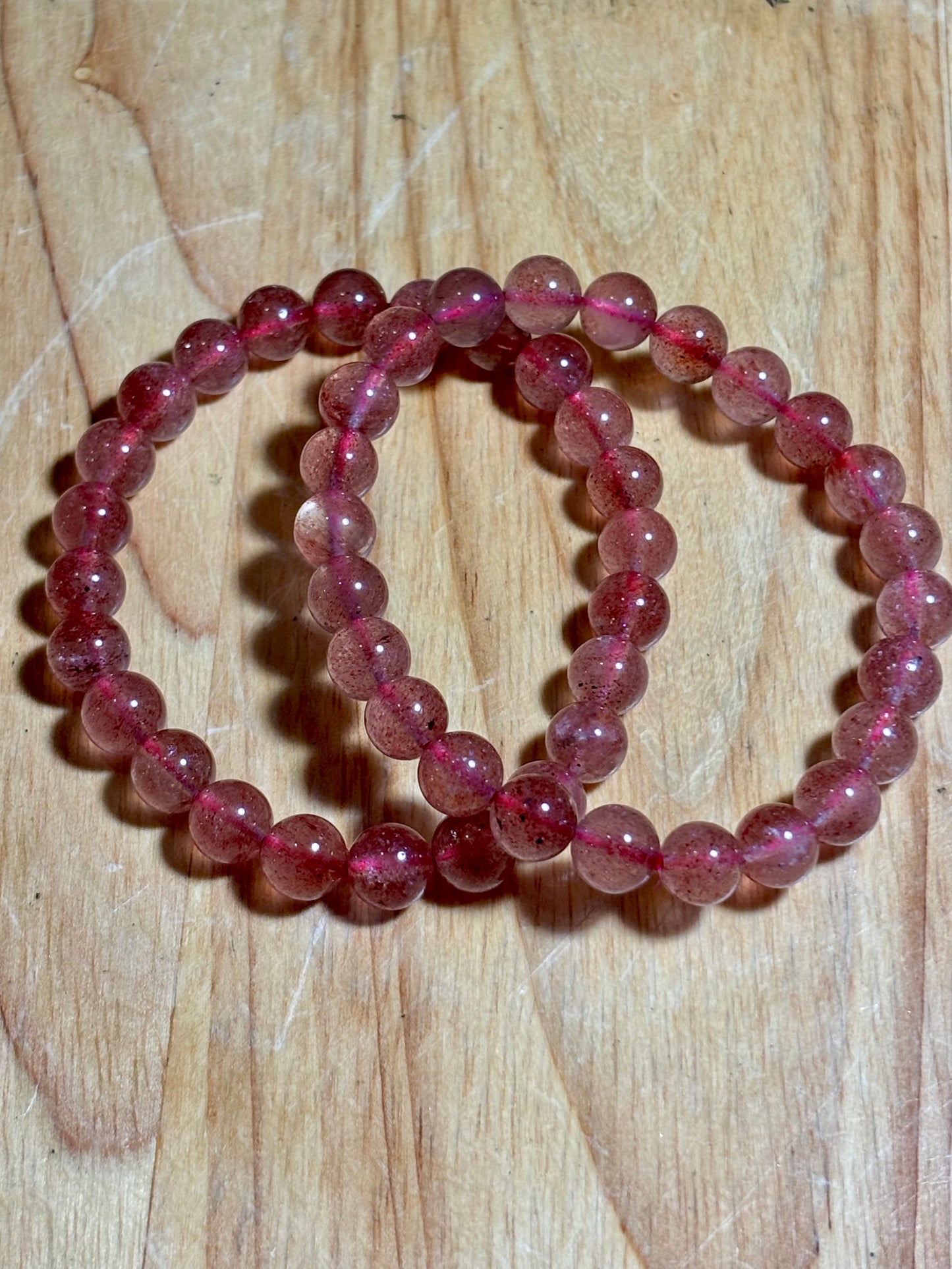 8mm Strawberry Quartz Bracelet
