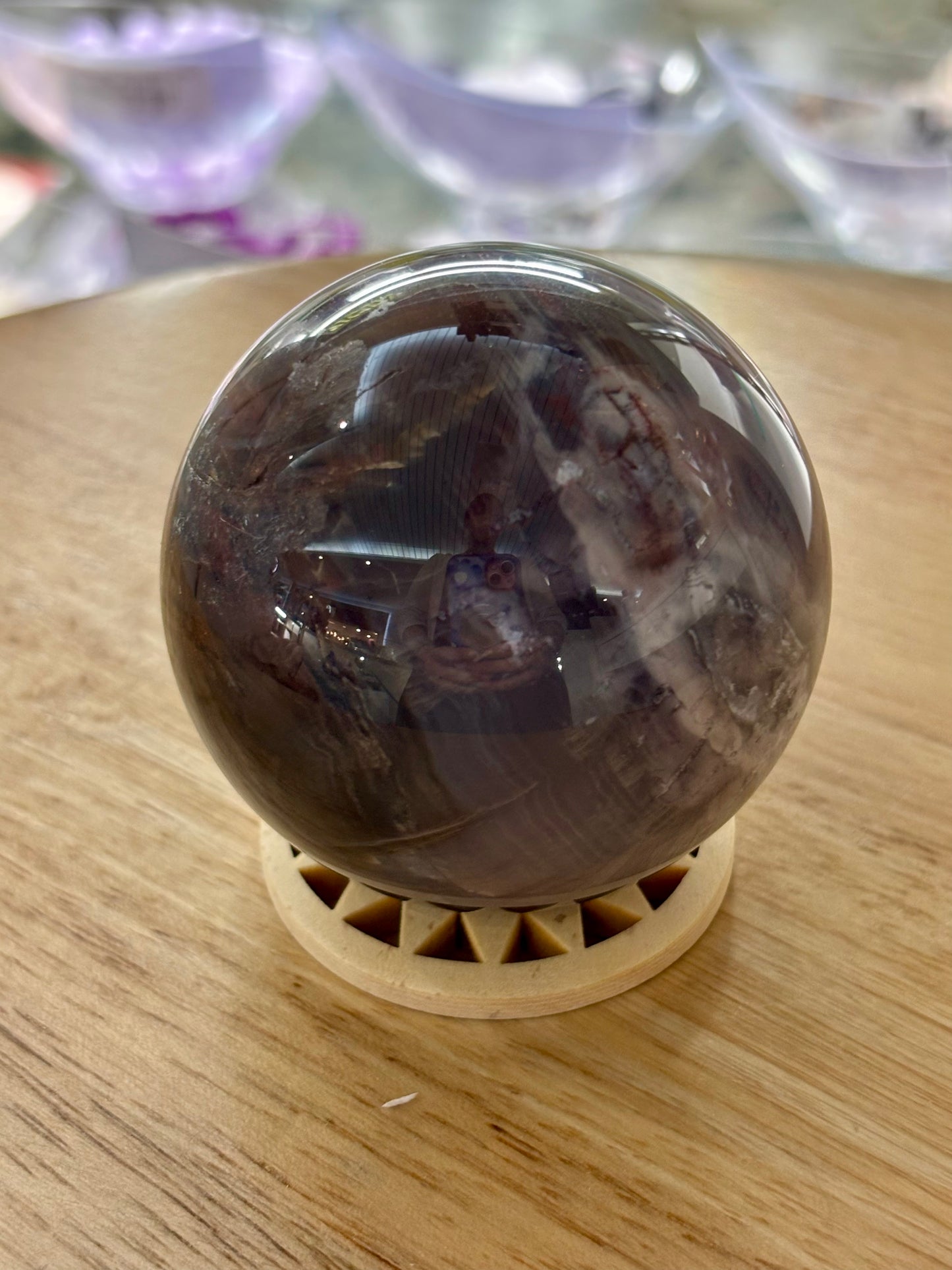 Agate with Red Jasper Sphere