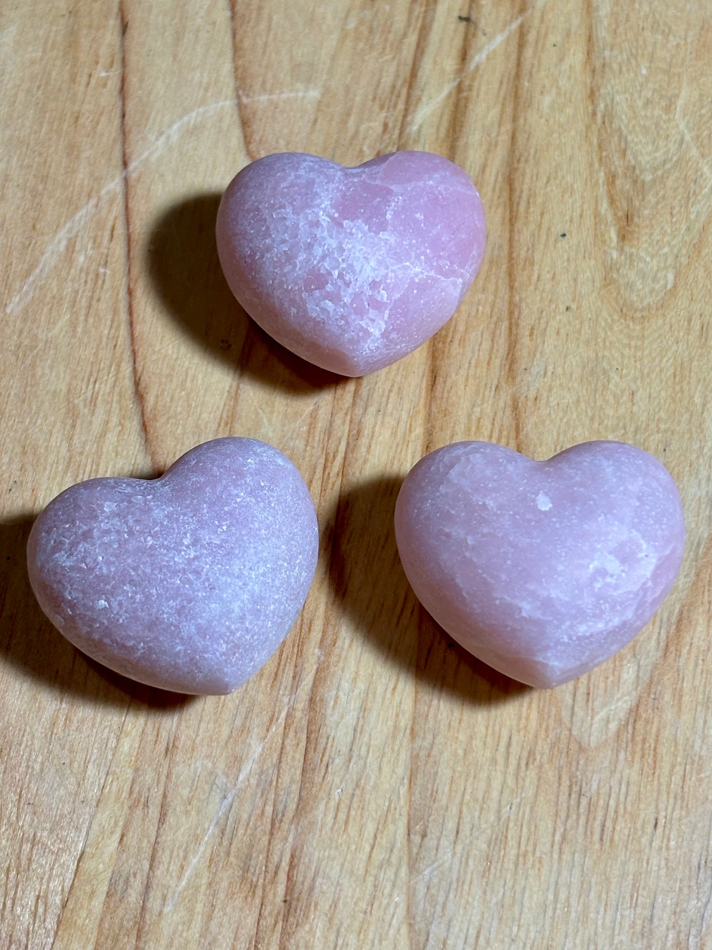 Pink Opal Puffy Heart