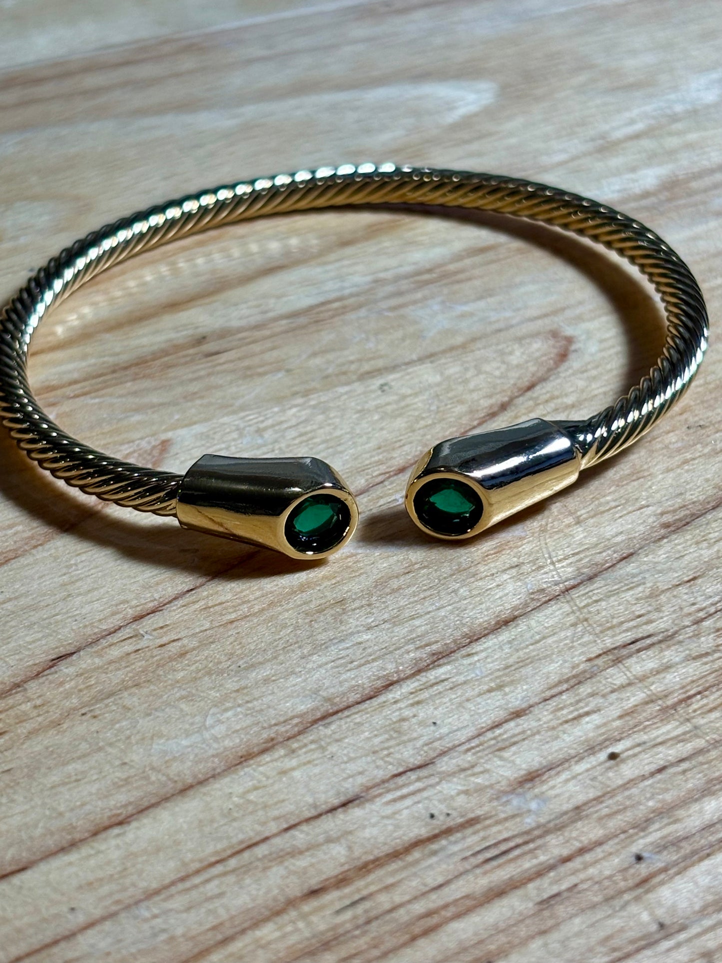14KPlated Diopside Bangle
