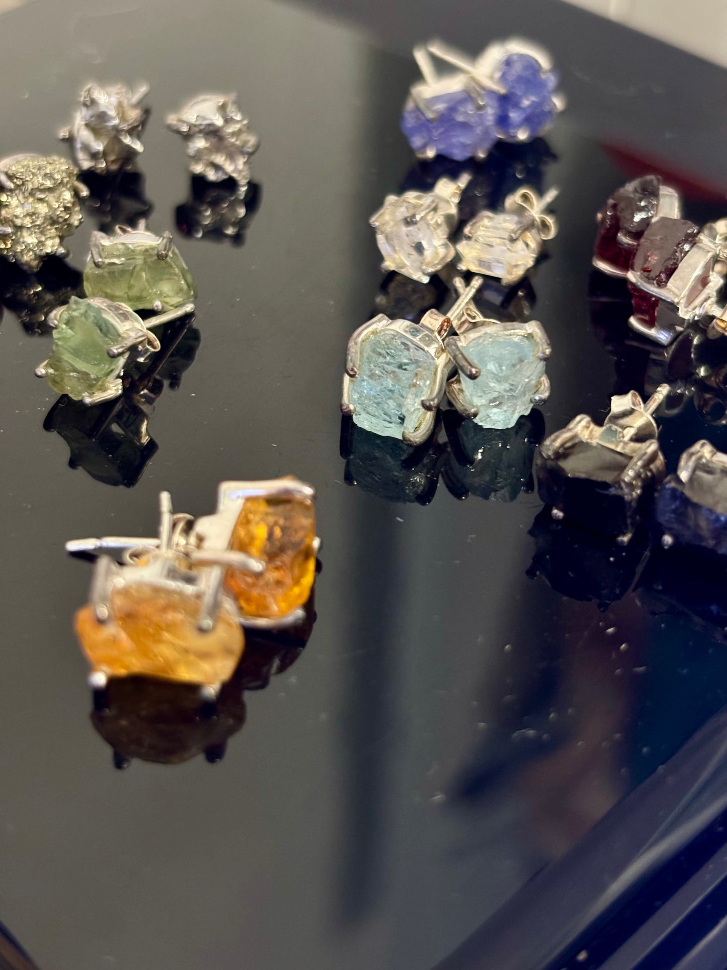 S925 Raw Stud Earrings