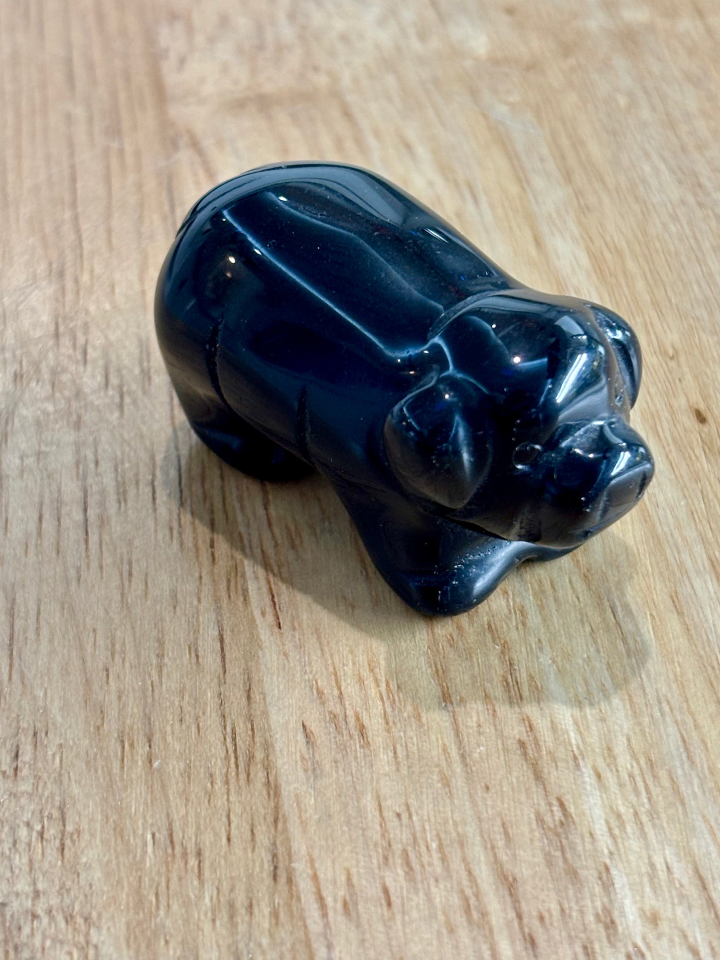 Black Obsidian Pig Carving