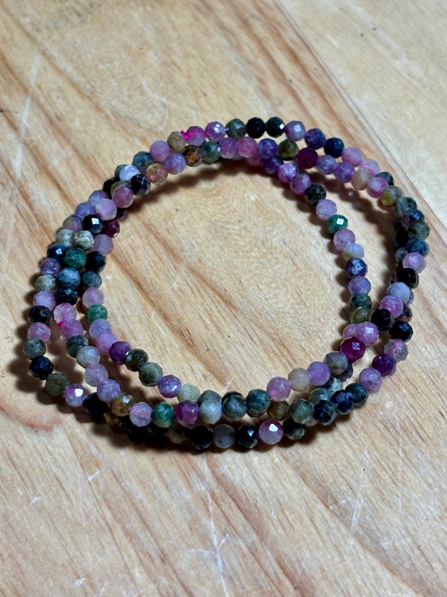 4mm Faceted Watermelon Tourmaline Bracelet