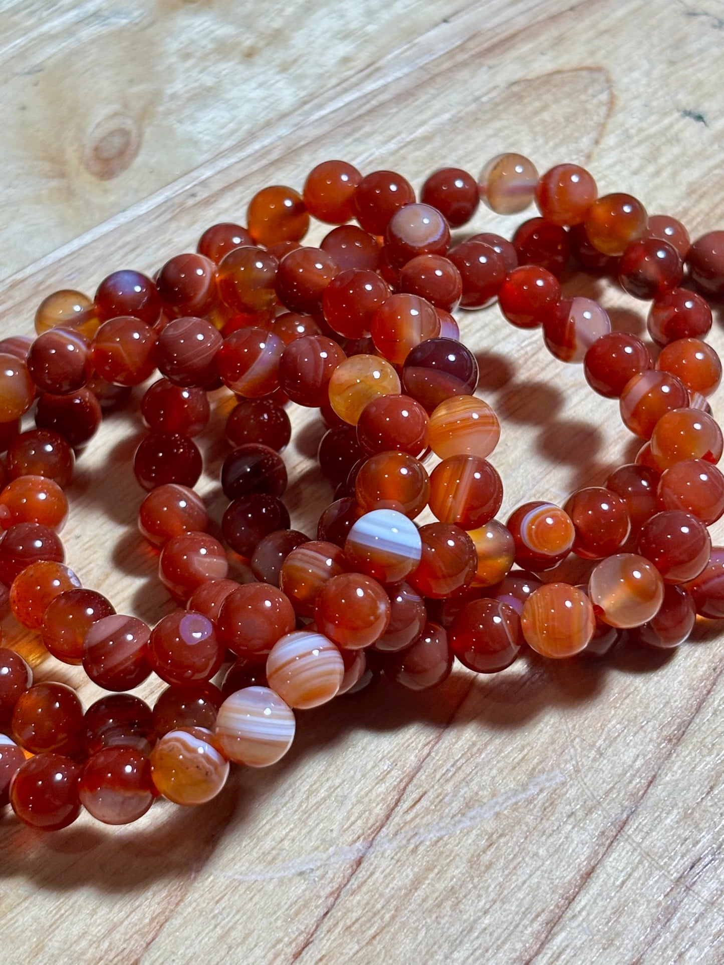 Carnelian Agate 8mm Bracelet