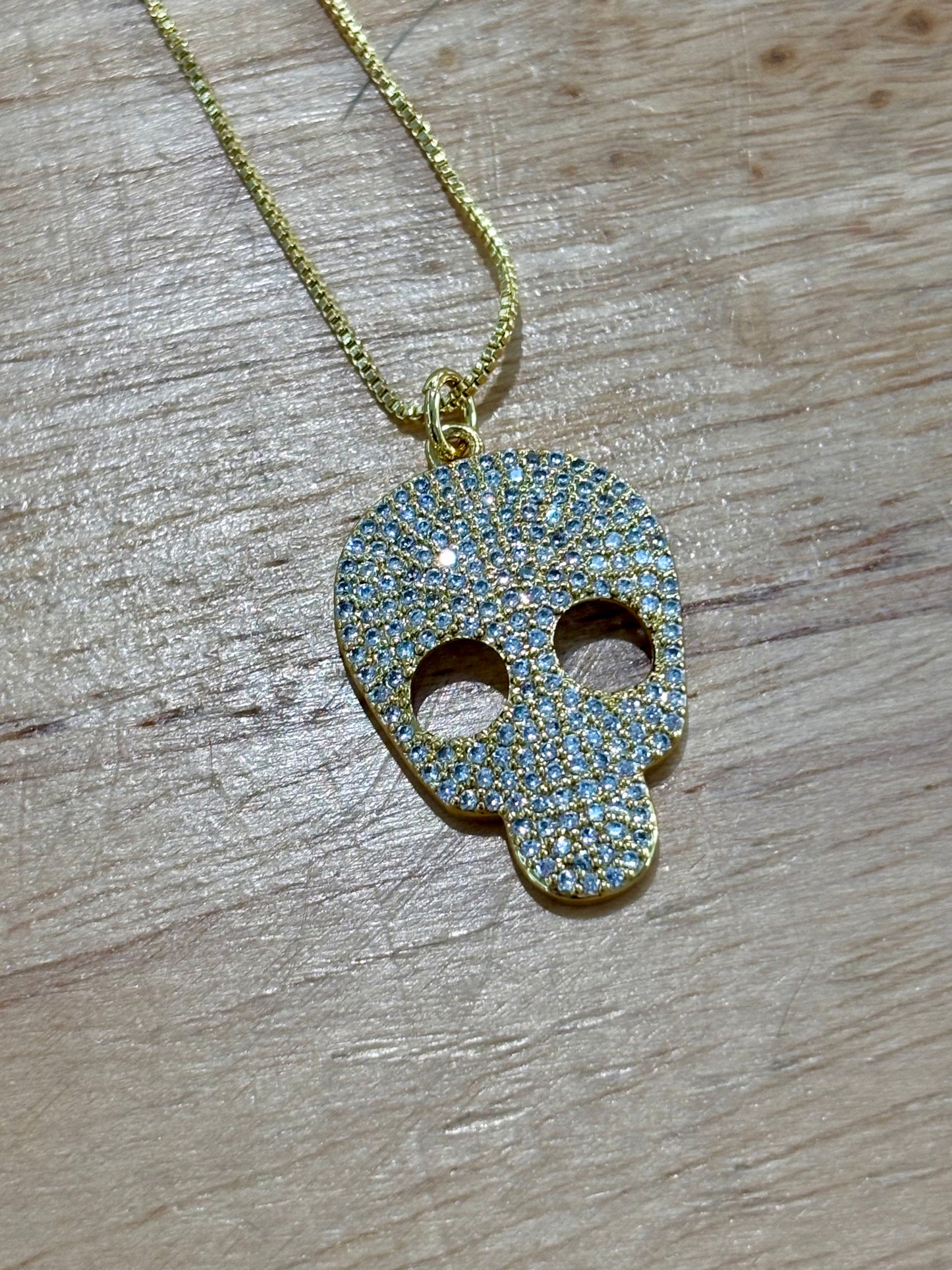 18kCopper Zircon Skull