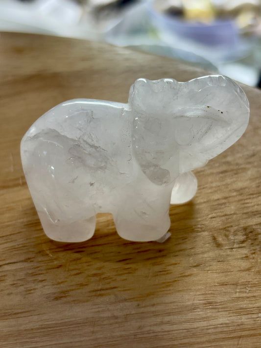 2.5 inch Clear Quartz Elephant