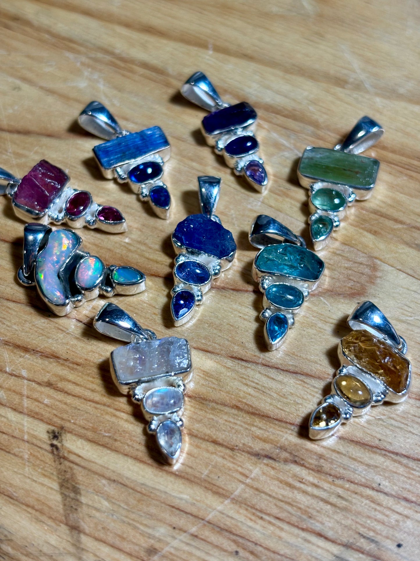 S925 3 Stone Pendant