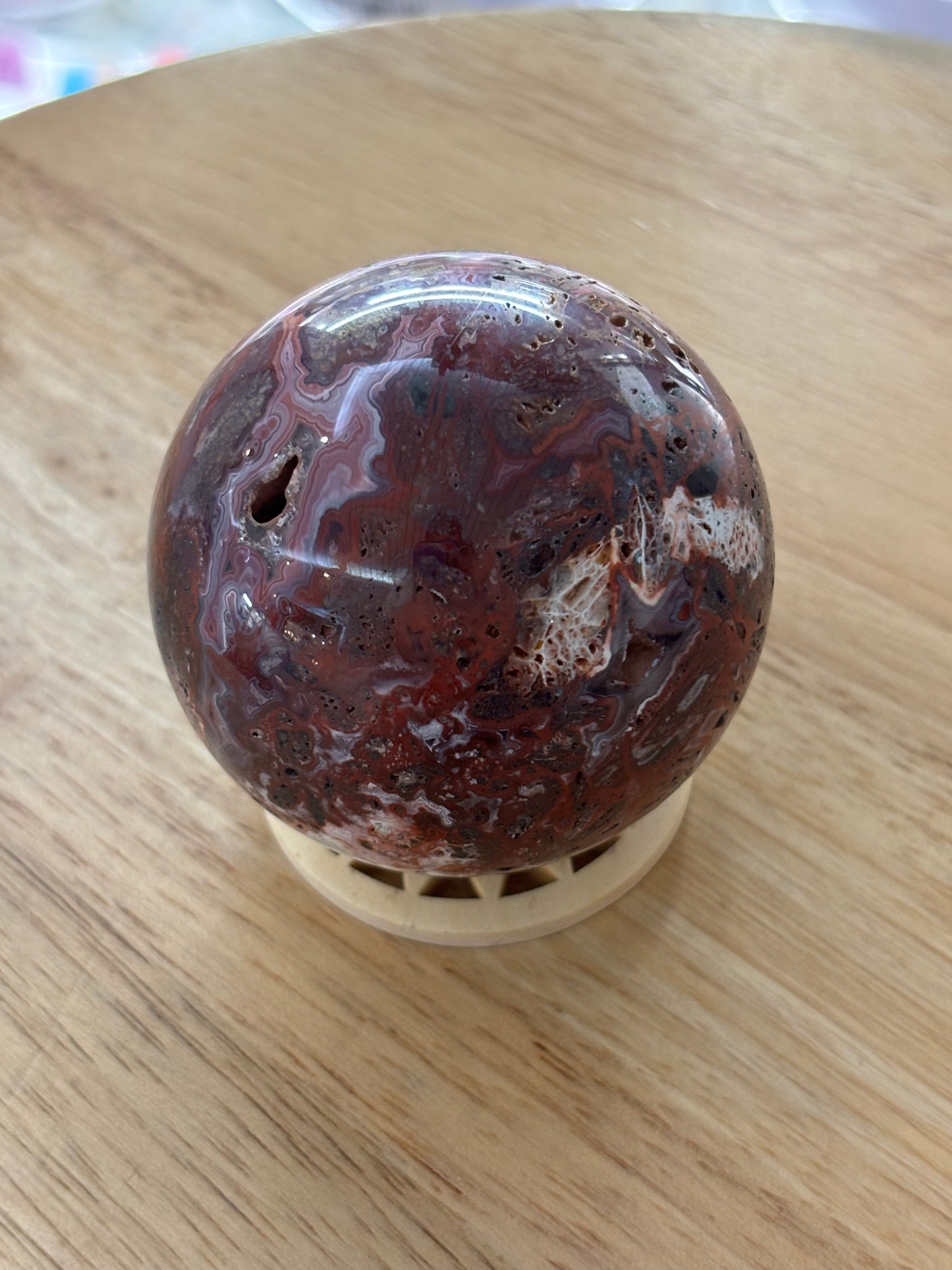 Red Mexico Agate Sphere