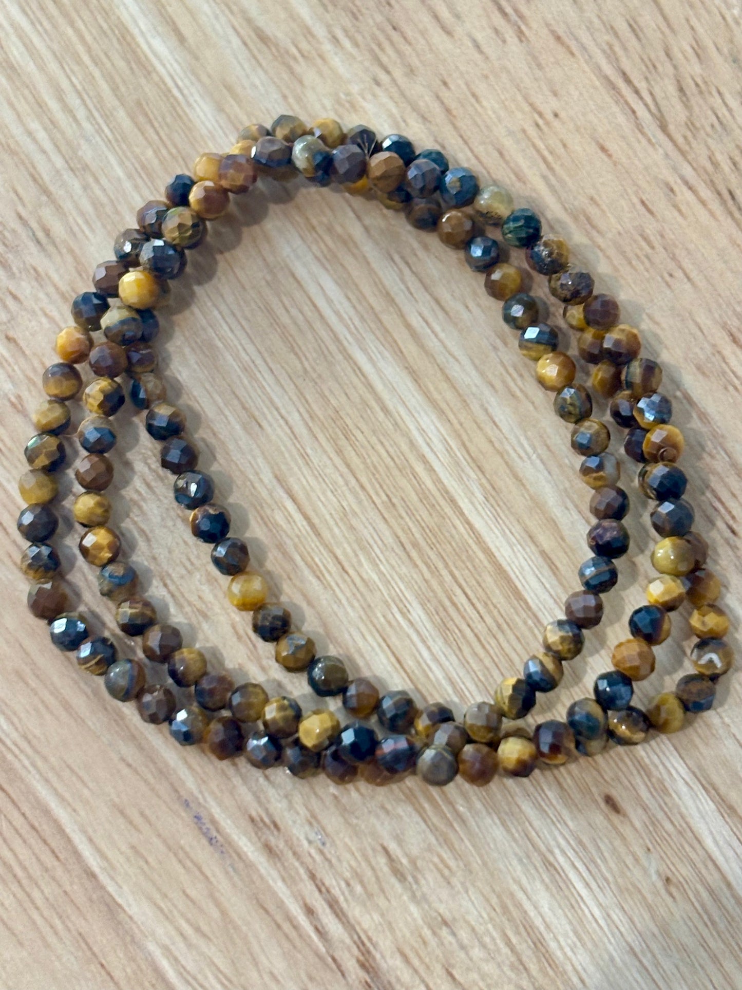 4mm Faceted Tiger Eye Bracelet