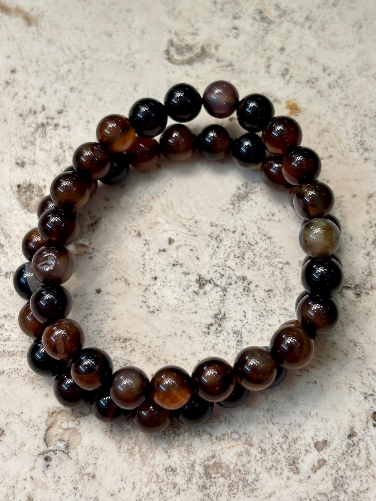 8mm Brown Agate Bracelet