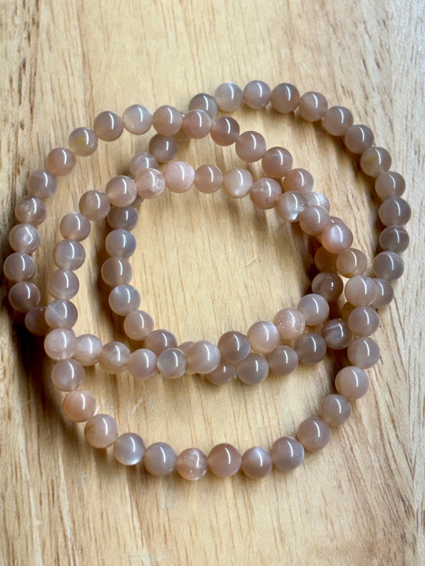 6mm Peach Moonstone Bracelet