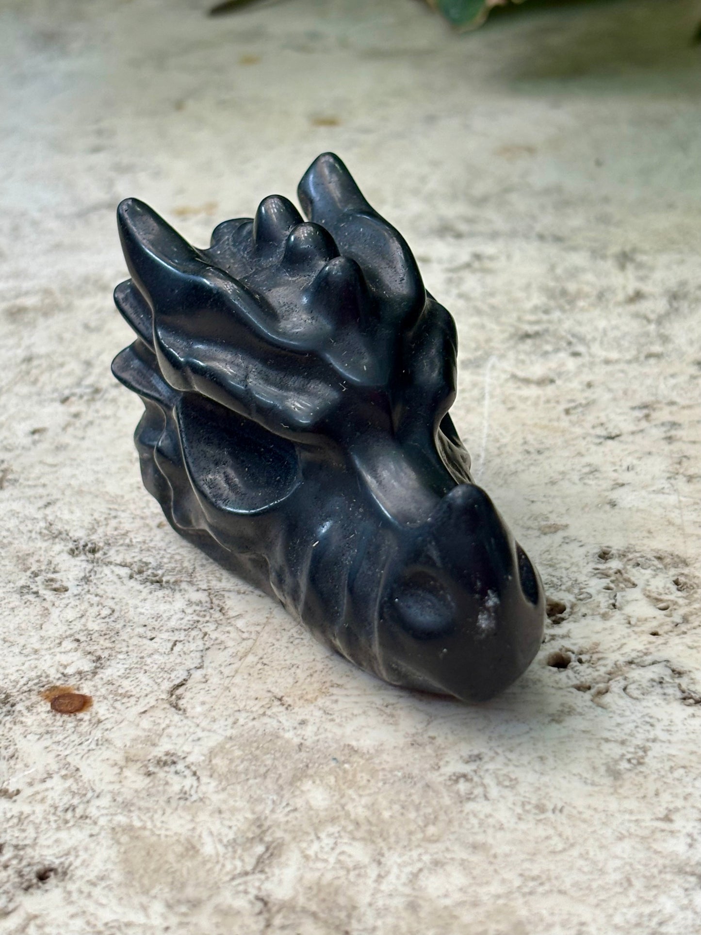 Black Obsidian Dragon Head