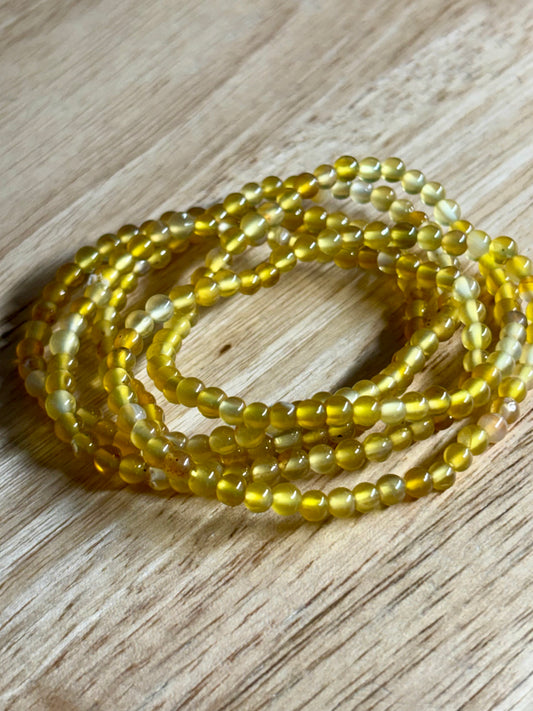 4mm Yellow Agate Bracelet