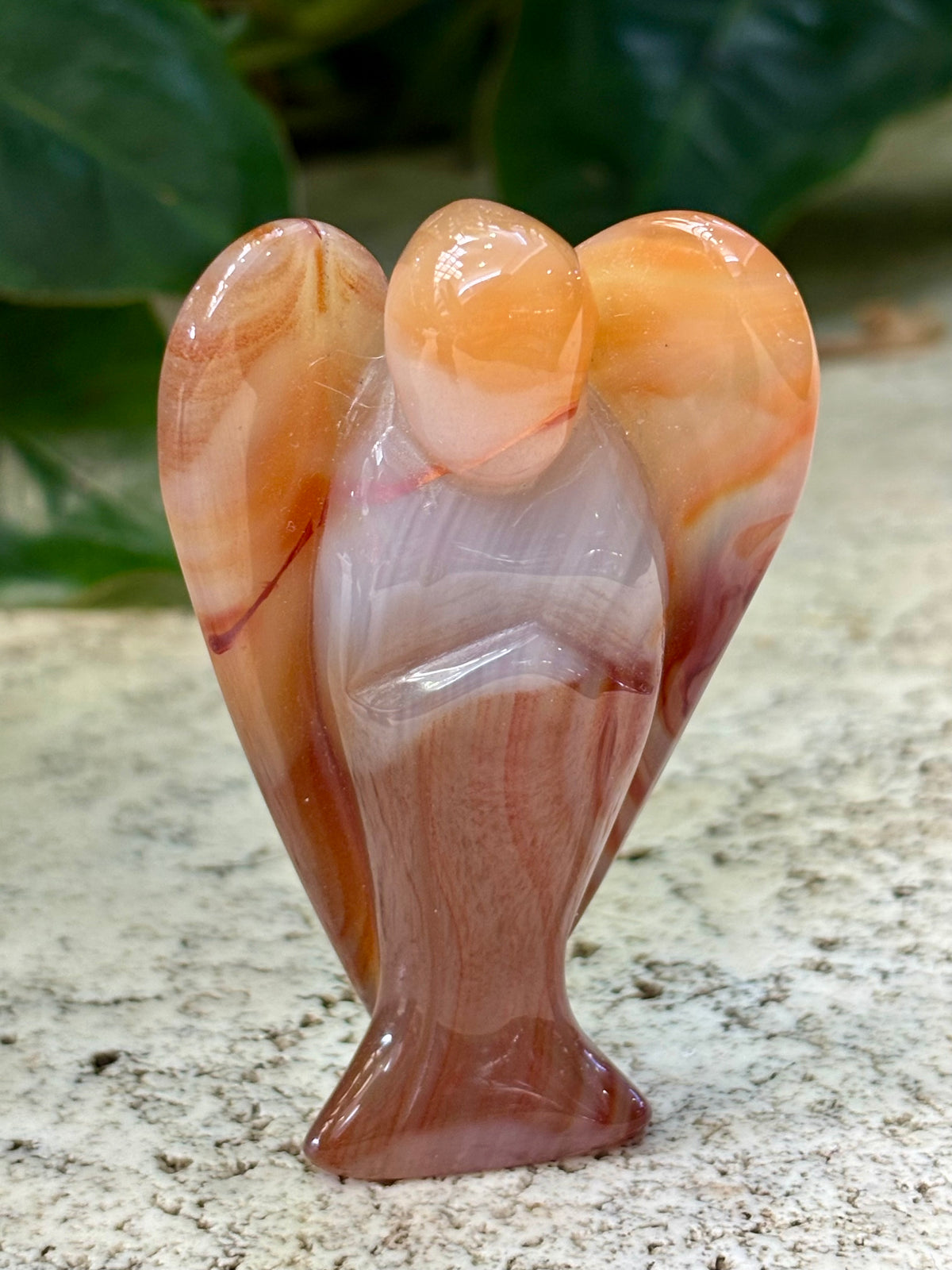 Carnelian Agate Angel Carving
