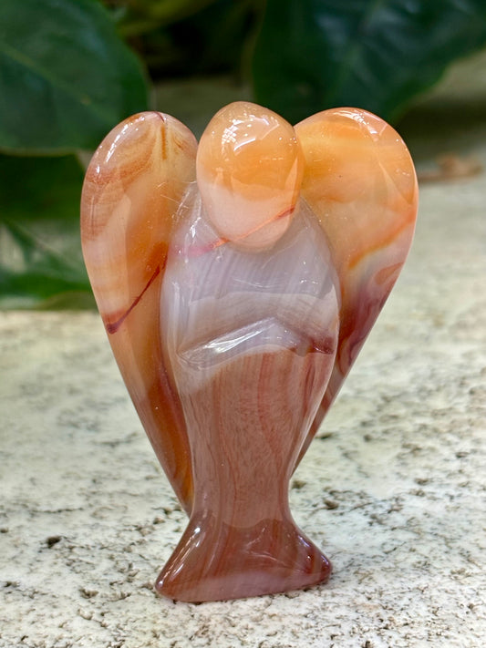 Carnelian Agate Angel Carving