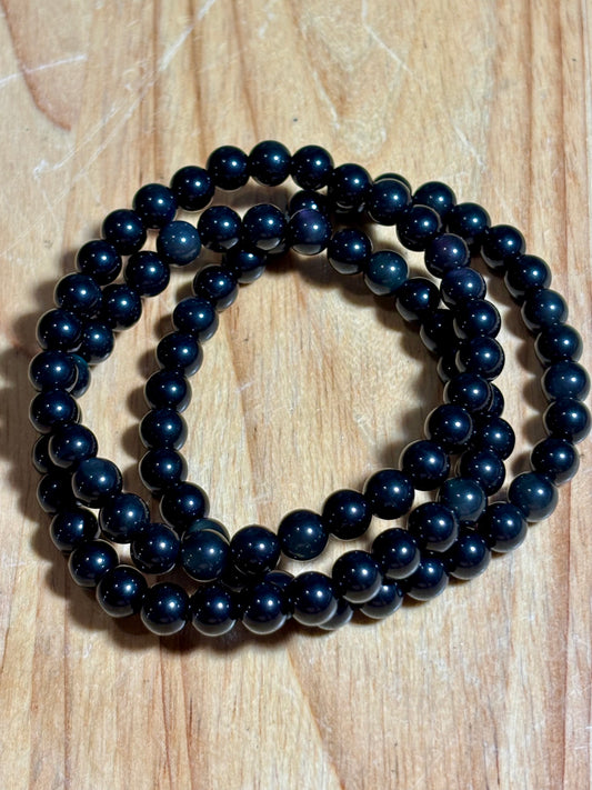 6mm Rainbow Obsidian Bracelet