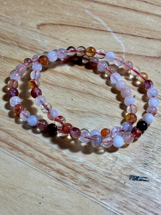 Red Fire Quartz 6mm Bracelet