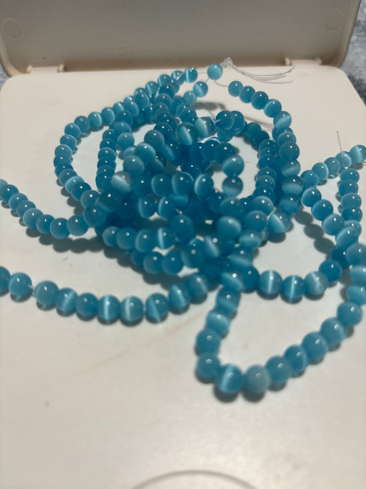 Cats Eye Turquoise Bead Strand 6mm