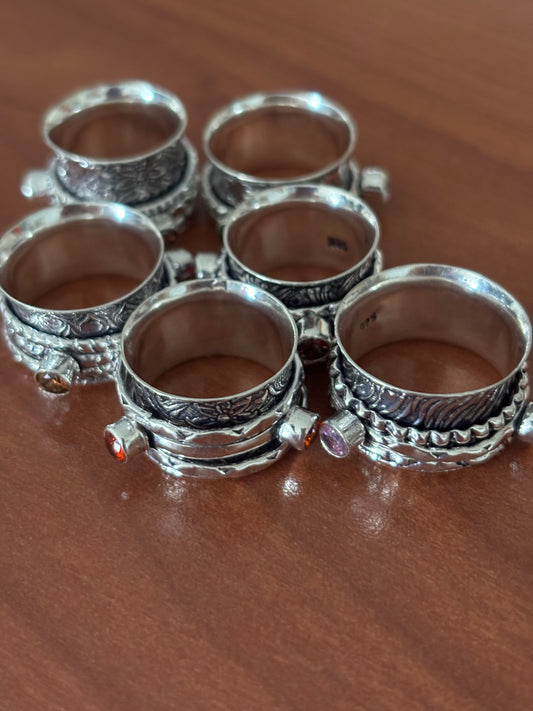 S925 Spinner Astd Ring