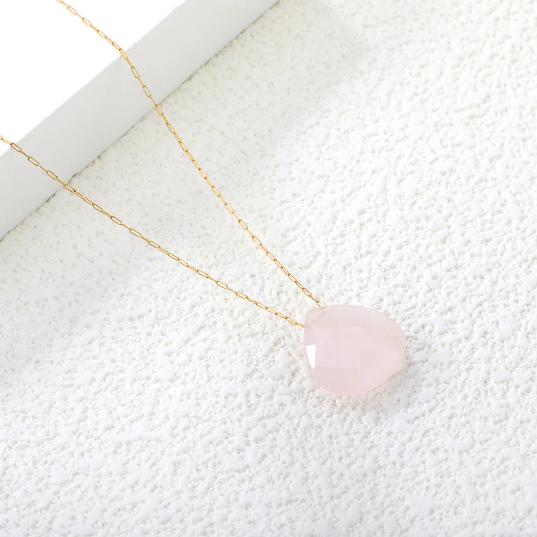 SS Quartz Teardrop Necklace